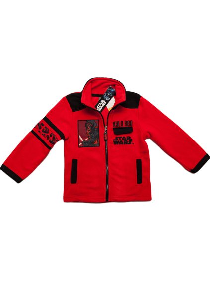 Star Wars červená chlapčenská mikina na zips