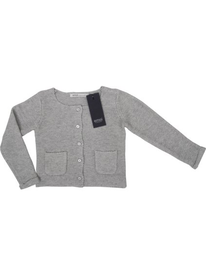 Emoi dievčenské šedý sveter s gombíkmi