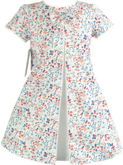 Nat & Tom divčenské biele šaty s kvetinovým vzorom