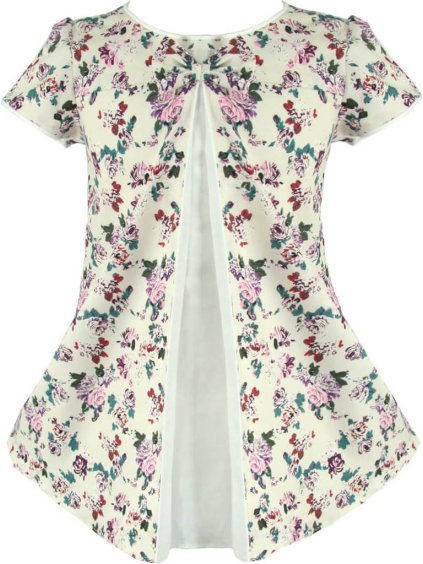 NAT&TOM Dievčenské biele šaty s kvetinovým vzorom