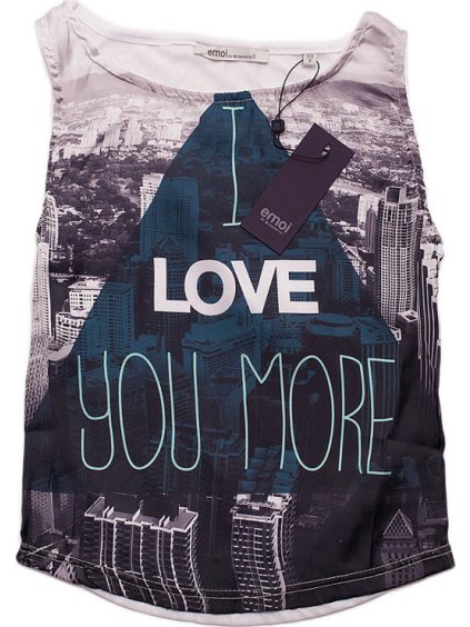Emoi chlapčenský biely nátelník I love you more