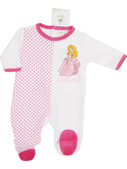 Rompers Princess dievčenské bielo-ružové dupačky