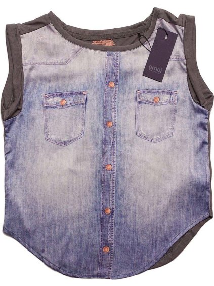 Emoi dievčenské sivé tričko bez rukávov