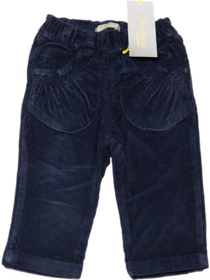 Corduroy dievčenské tmavomodré nohavice na gumu