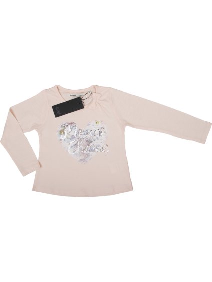 Emoi púdrové dievčenské tričko s výšivkou