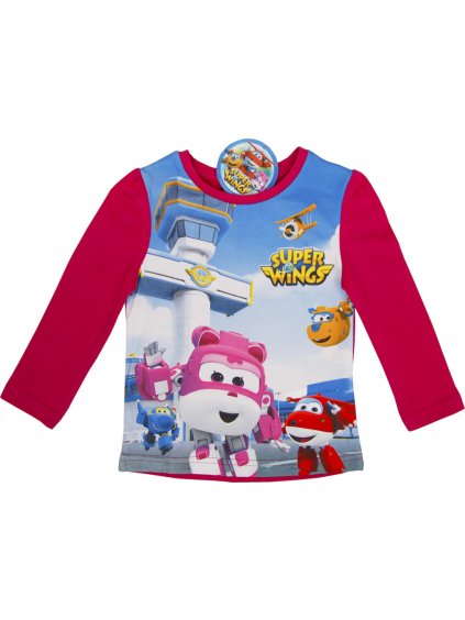 Super Wings dievčenské červené tričko s potlačou