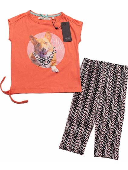 Emoi dievčenská oranžová súprava triko+legíny