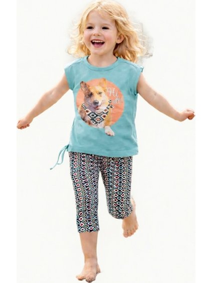 Emoi dievčenský svetlozelený set tričko+legíny