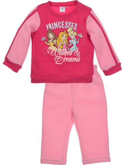 Disney Princess dievčenský ružový set teplá mikina+nohavice