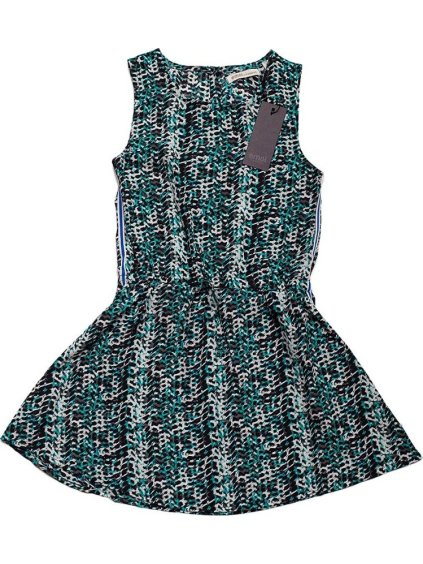 Emoi dievčenské zelené šaty s motívom pletenia