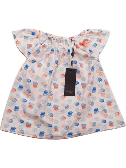 Emoi dievčenské biele šaty s bodkami