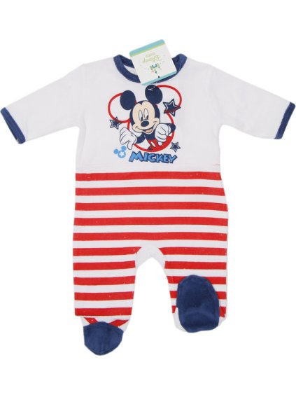 Mickey Mouse chlapčenský overal s modrými pruhmi
