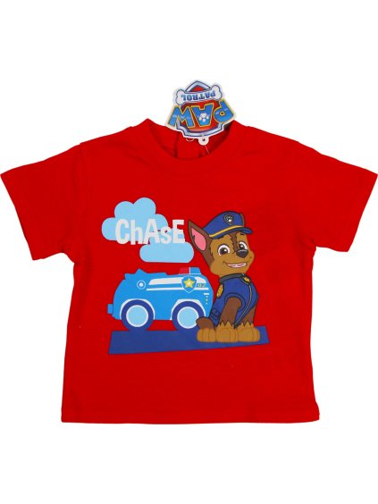 Tlapková patrola červené tričko pre chlapcov