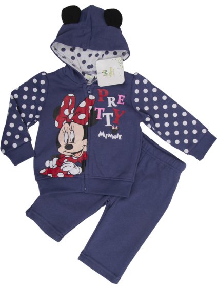 Minnie Mouse dievčenská modrá súprava s bodkami