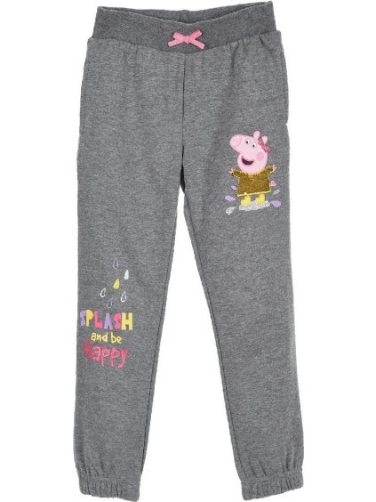 Prasiatko Peppa dievčenské sivé tepláky