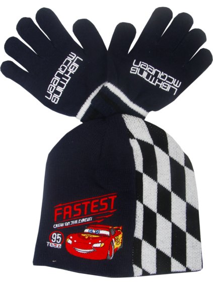 Autá - čierny chlapčenský zimný set