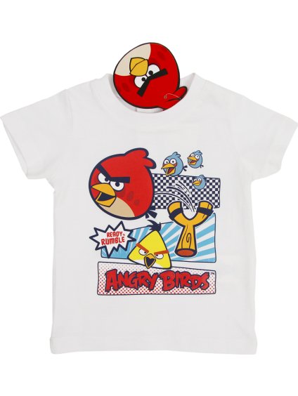 Angry Birds biele tričko pre chlapcov