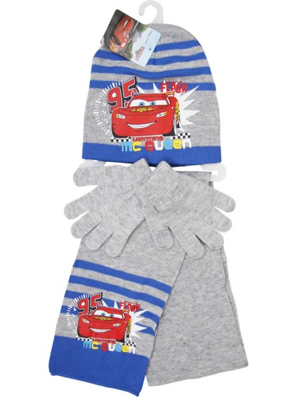 Autá - sivý zimný set pre chlapcov
