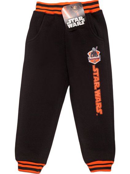 STAR WARS Čierne tepláky s oranžovým pruhom