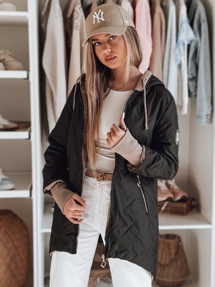 Dámska čierna prechodná bunda s kapucňou LUMERA