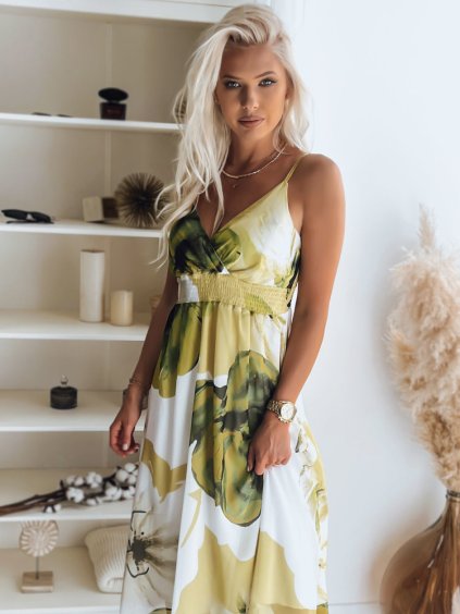 Bielo-zelené vzorované midi šaty CHANTELE