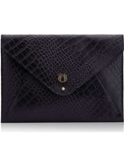 SOLIER Čierne púzdro s motívom hadej kože