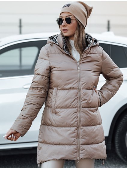 (Veľ. 2XL) Béžová dámska obojstranná zimná bunda PURRBREEZ