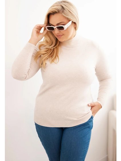 Smotanový dámsky plus size rolák