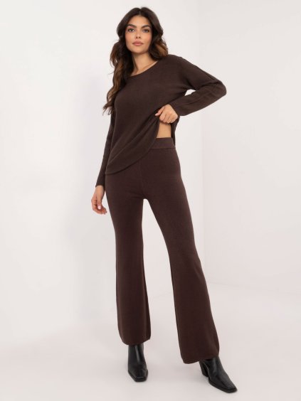 Hnedá dámska pletená súprava