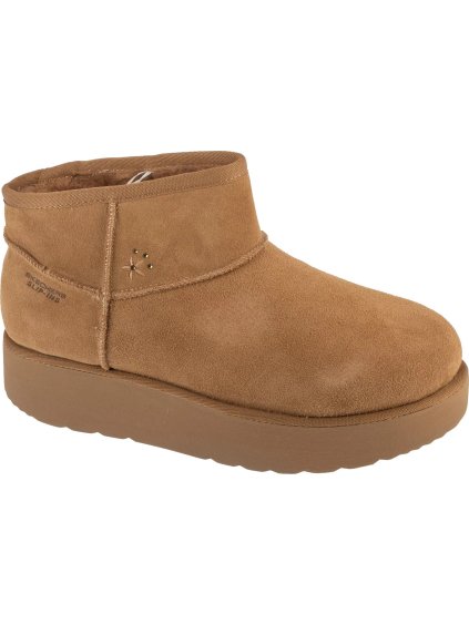 Hnedé dámske válenky na platforme Skechers Slip-Ins: Keep Cozy