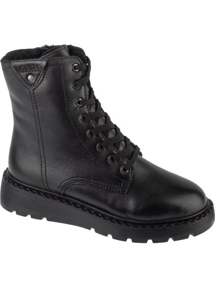 Čierne dámske kožené poločižmy Rieker Booties