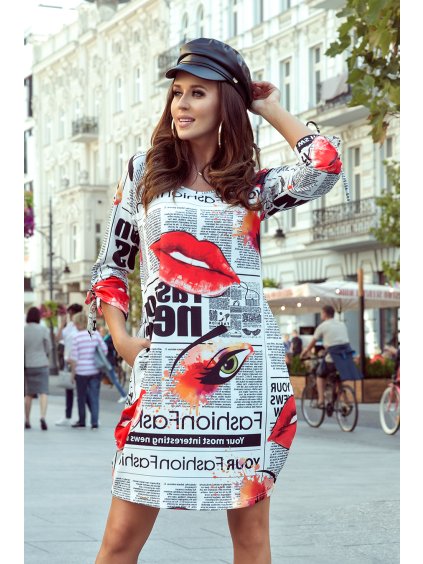 Šaty s potlačou newspaper NADIA