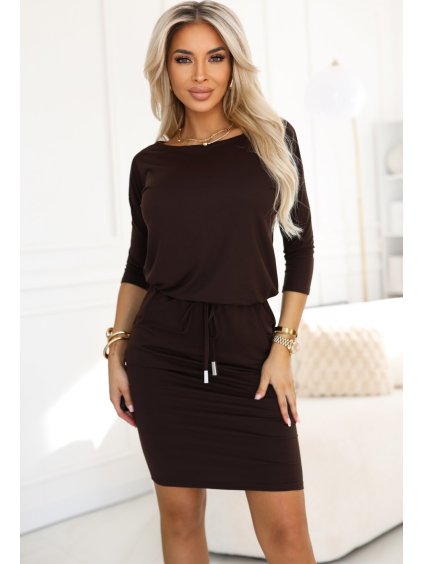 Tmavohnedé športové šaty FREDERICA