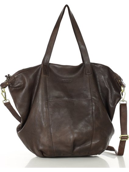 MARCO MAZZINI Tmavohnedá shopper kabelka (Veľkosť ONE SIZE)