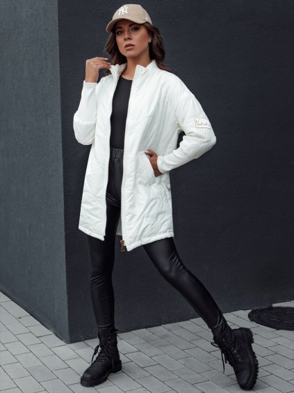 (Veľ. M) Ecru dámska prechodná prešívaná bunda so stojačikom ARANA