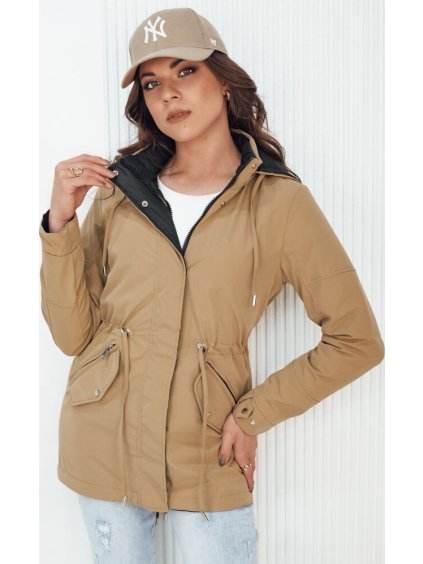 (Veľ. L) Tmavobéžová obojstranná parka ELINA