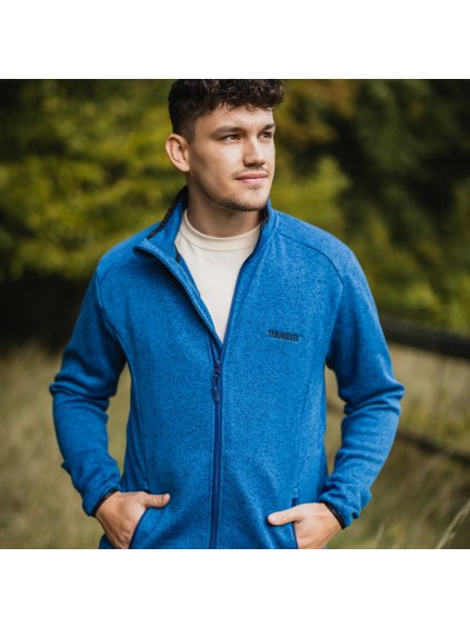 Modrá pánska funkčná mikina na zips