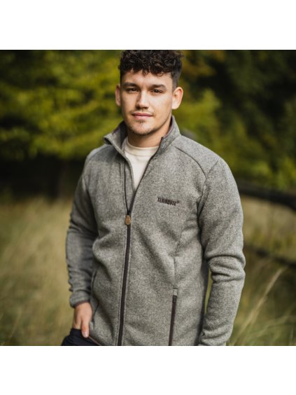 Hnedá pánska funkčná mikina na zips