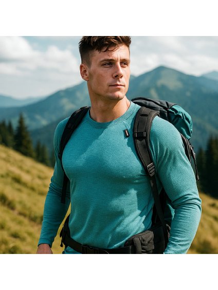 Mintové pánske termo tričko z modalu