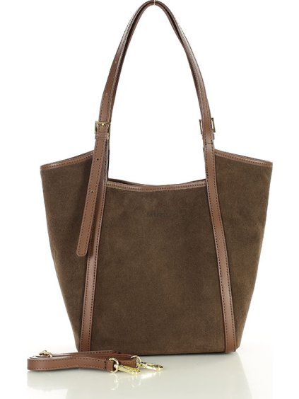 MARCO MAZZINI Hnedá priestranná kožená shopper kabelka