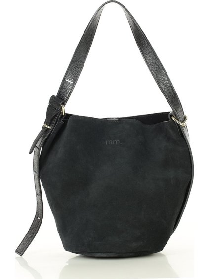 MARCO MAZZINI Čierna dámska kožená shopper kabelka