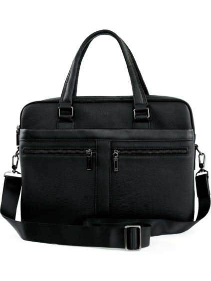 Kožená čierna pánska taška na notebook Solier LORIEN