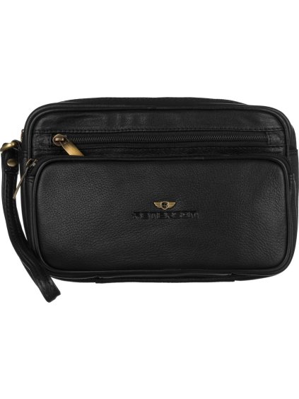 Peterson Čierna kožená taška do ruky