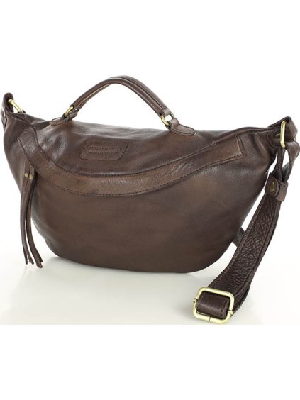 MARCO MAZZINI Tmavohnedá kožená ľadvinka