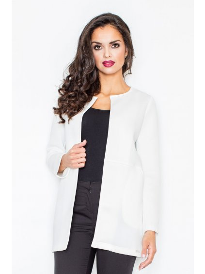 Smotanový blejzer s dlhými rukávmi