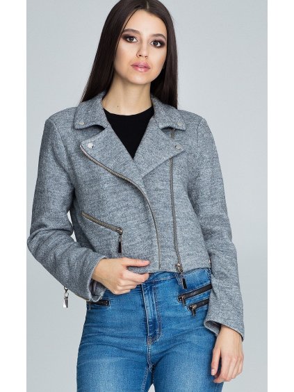 Dámsky sivý crop blejzer