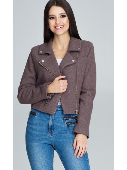 Dámsky tmavohnedý crop blejzer