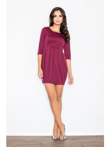 Bordové šaty do pása