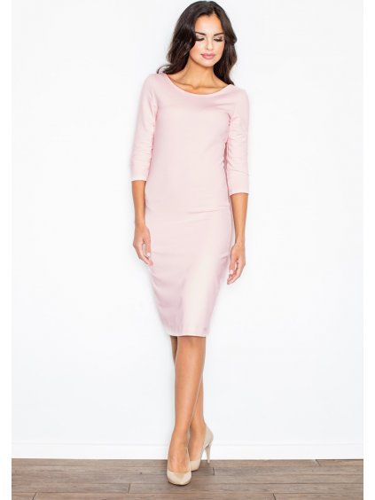 Ružové šaty s výstrihom na chrbte