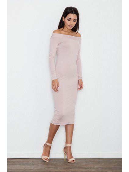 Elegantné púdrové šaty